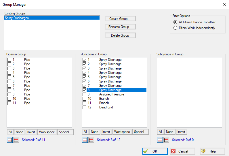 The Group Manager window showing a group being created.